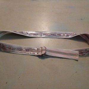 Pink, Grey, and White Sequin Belt